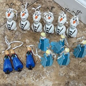 Disney Frozen Olaf and Sisters Ornament Set - Blue and White